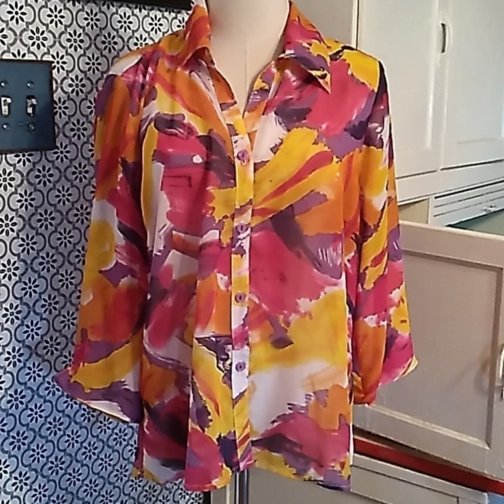 Vintage Joanna colorful large blouse 👚